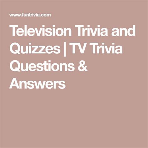 23,000 TV Trivia Quizzes .